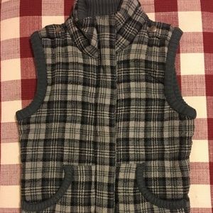 Grey and Black Plaid Vest